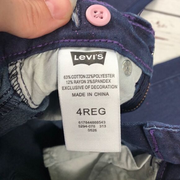 Levi’s Girls Purple Denim Leggings - Picture 6 of 7